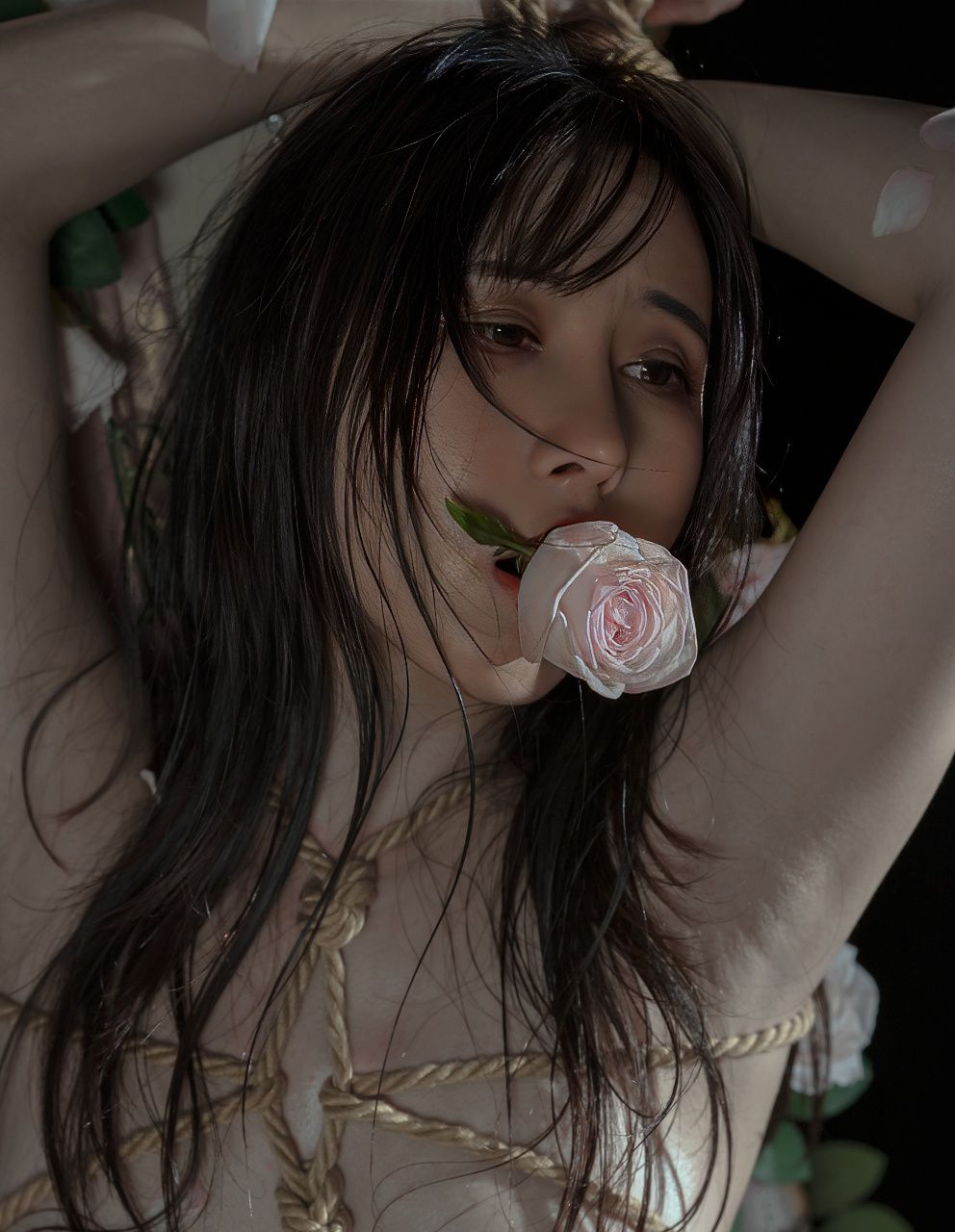  [摄影博主]云溪溪 奶桃 – 玫瑰绳艺