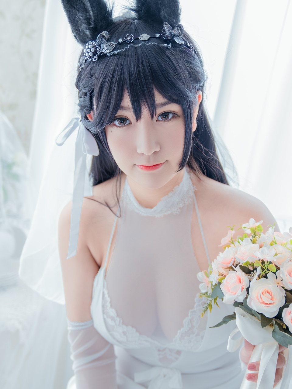  猫九酱sakura 白色婚纱裙