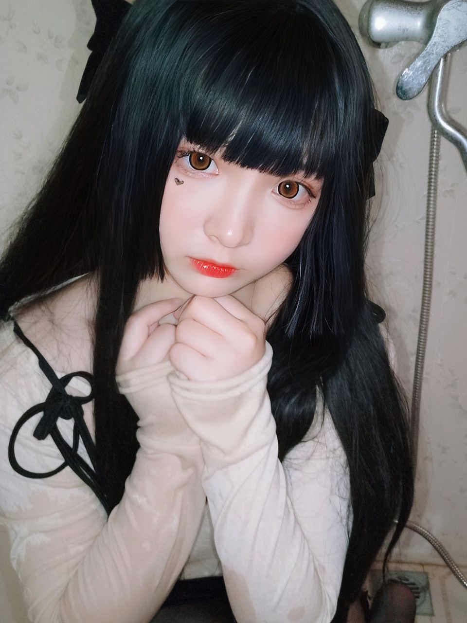  古川kagura 浴室湿身黑丝