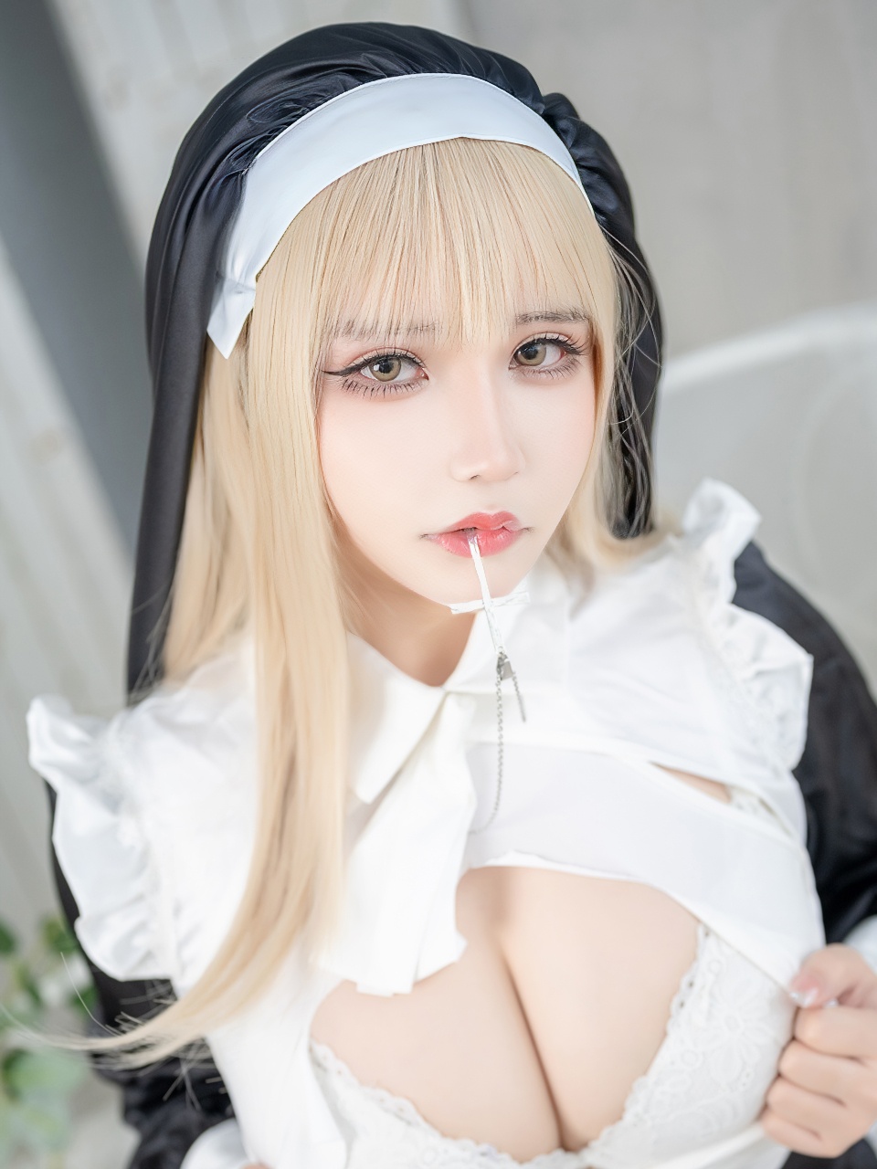  抱走莫子A 生日特辑 修女白丝Cosplay